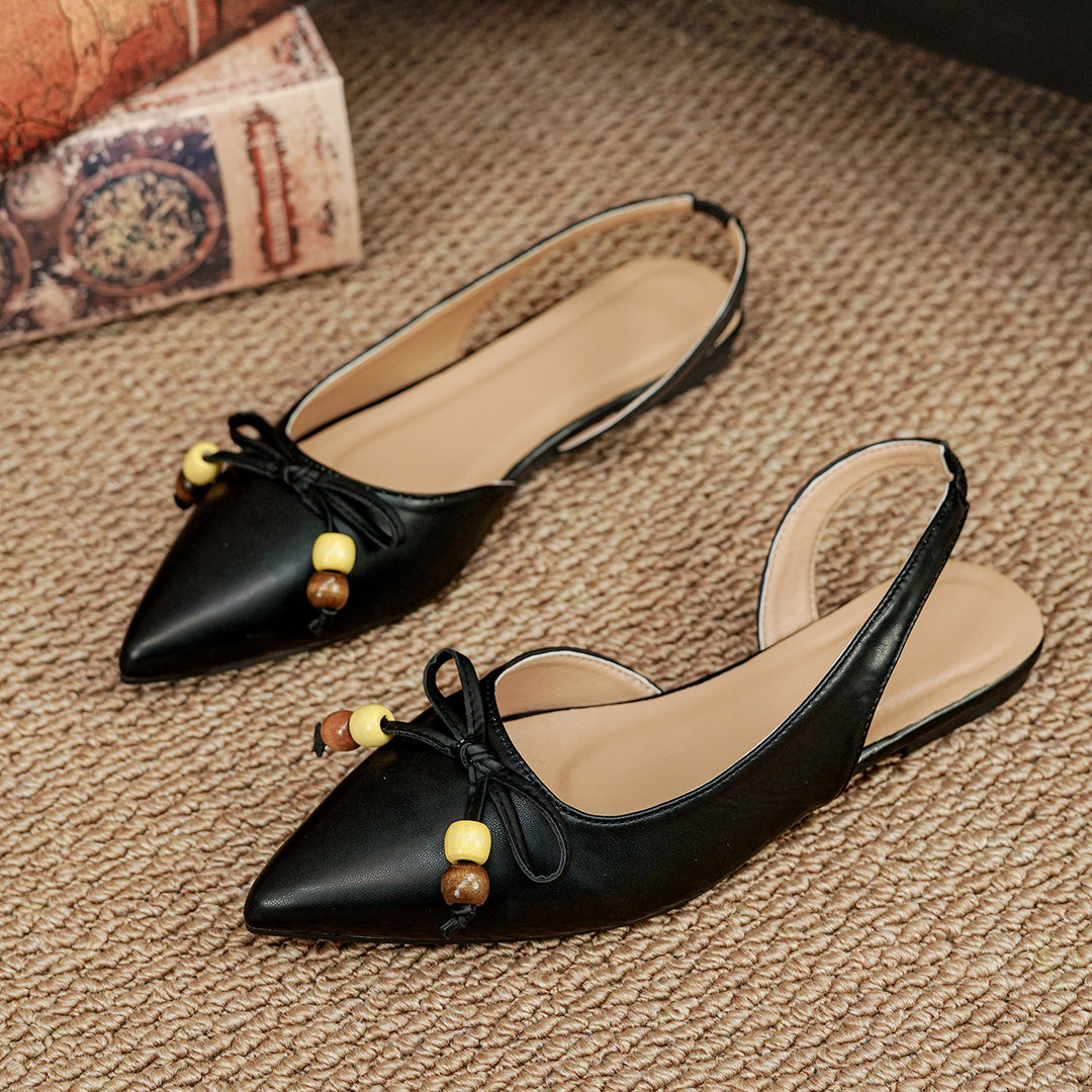 Damen Slingback Ballerinas mit trendigem Perlen-Detail EB