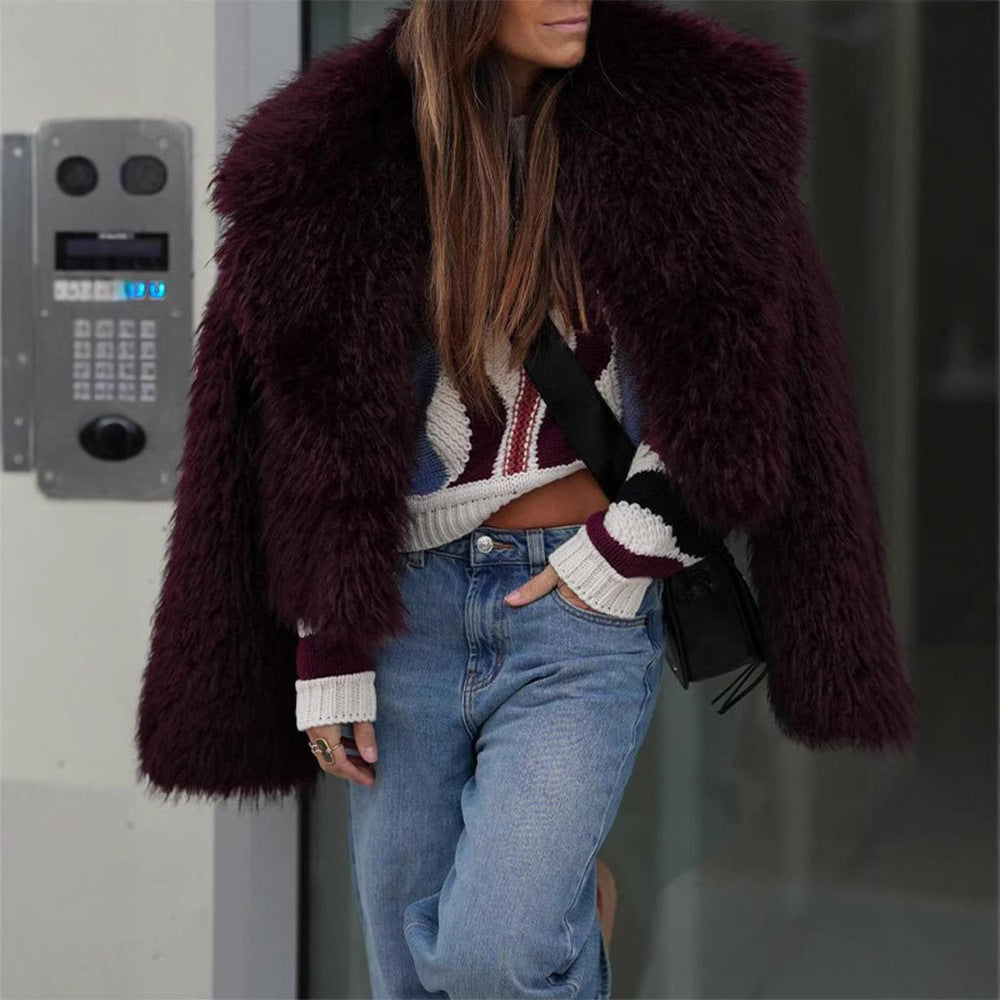 Damen Kunstpelzjacke im modischen Oversized-Schnitt EB