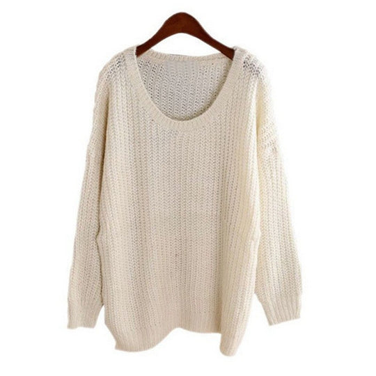 Damen Grobstrickpullover mit weitem Schnitt EB