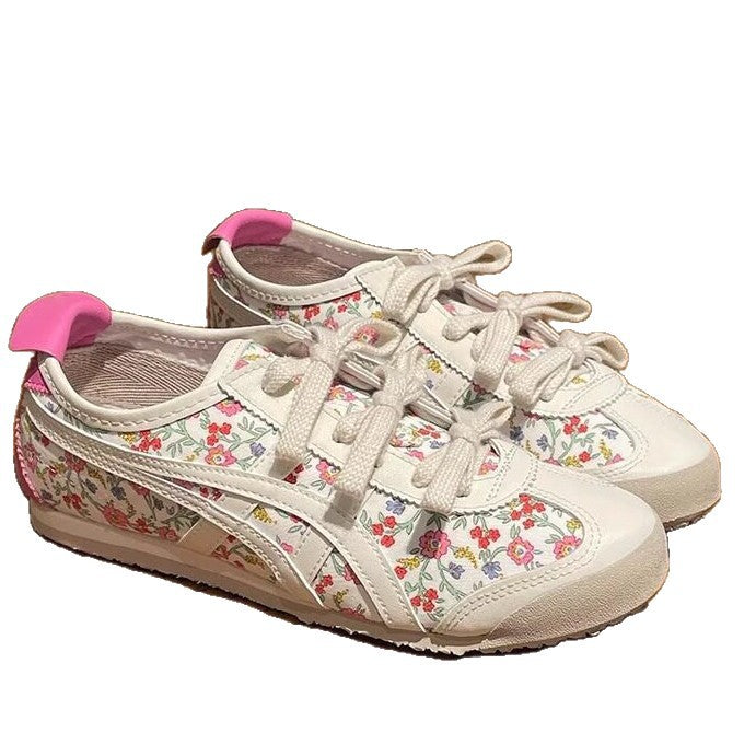 Damen Sportliche Schnürschuhe mit floralem Design EB