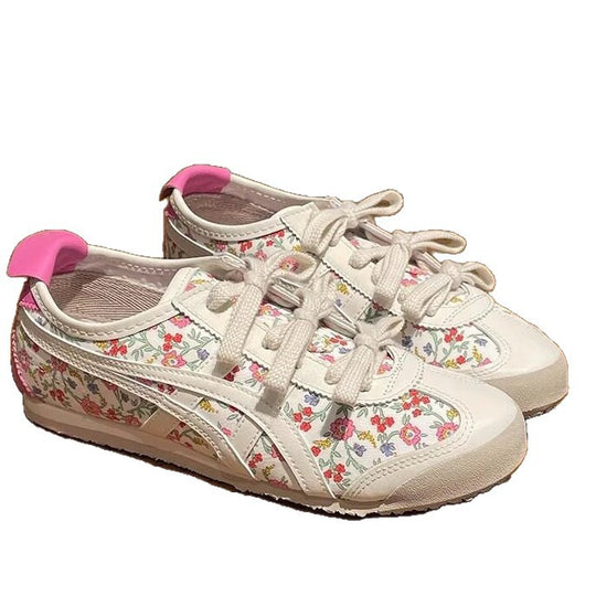 Damen Sportliche Schnürschuhe mit floralem Design EB
