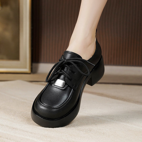 Damen Elegante und moderne Schnürschuhe mit Keilabsatz EB