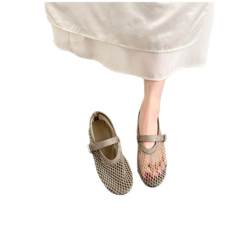 Damen modische Netz-Mary-Jane-Schuhe mit eleganter Schnalle EB