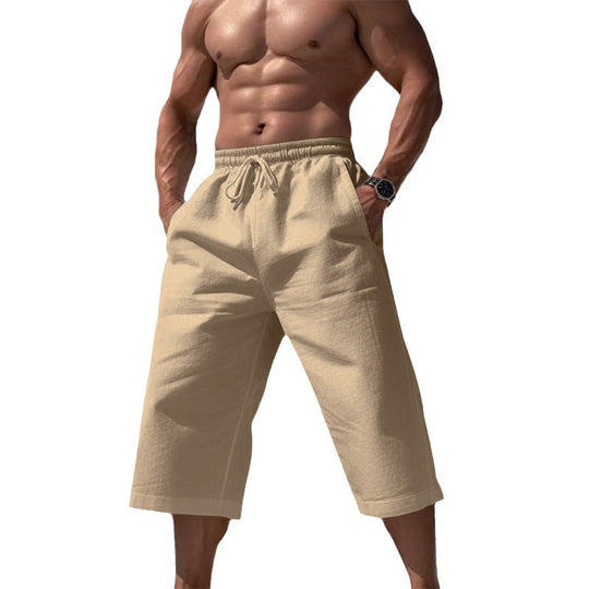 Herren nan lässige knielange Bermuda-Shorts mit elastischem Bund und Tunnelzug EB