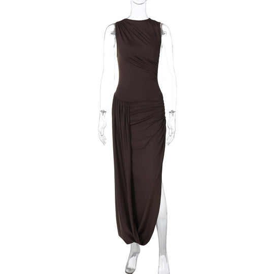 Damen Elegantes Maxikleid mit raffiniertem Wickeldesign EB