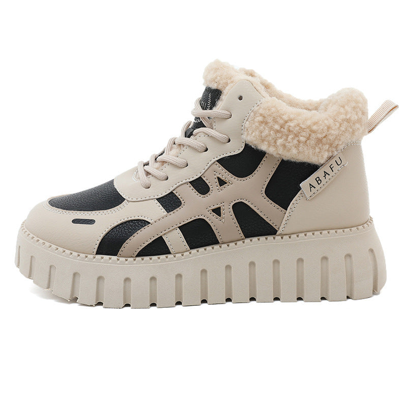 Damen High-Top Sneakers mit flauschigem Innenfutter EB