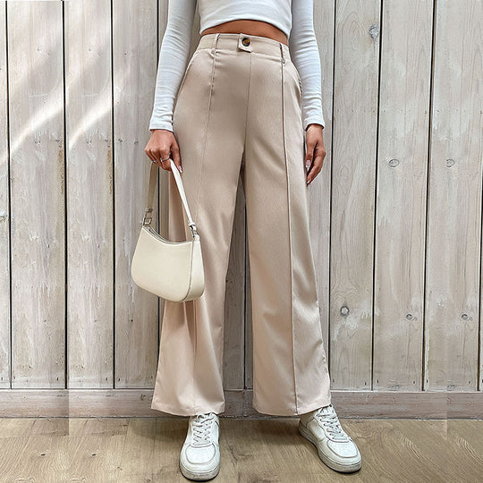 Damen Chino-Hose mit wedelförmigem Schnitt und dekorativem Knopf EB