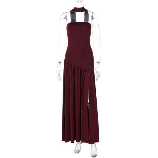 Damen Maxikleid mit raffiniertem Cut-Out-Design und asymmetrischem Saum EB