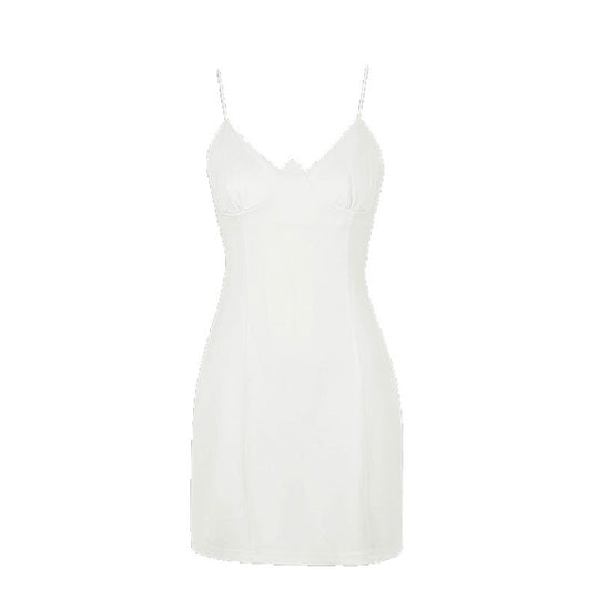 Damen Minikleid mit zarten Spaghettiträgern und figurbetontem Schnitt EB