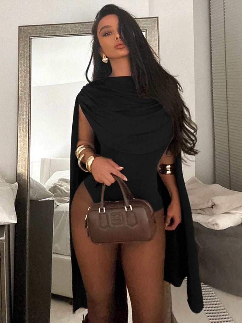 Damen Figurbetontes Cocktailkleid mit kapuzenähnlichem Detail EB