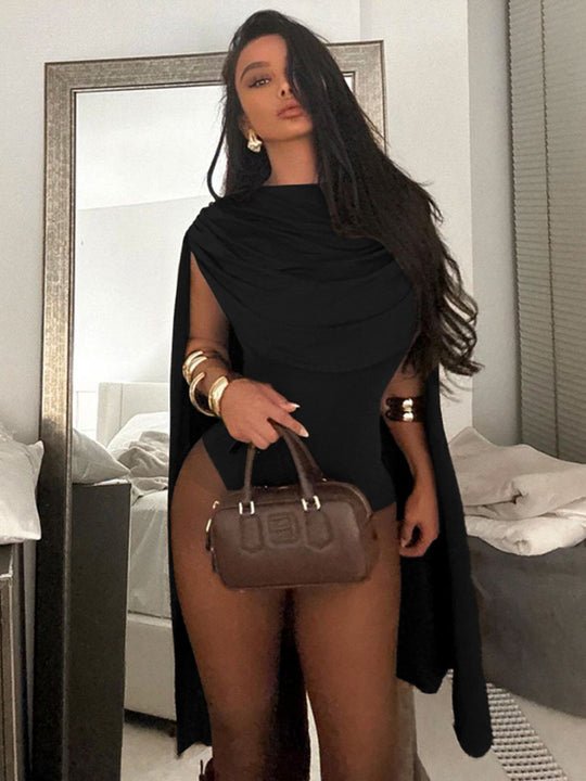 Damen Figurbetontes Cocktailkleid mit kapuzenähnlichem Detail EB