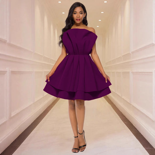 Damen Glamouröses Cocktailkleid mit voluminösen Rüschen EB