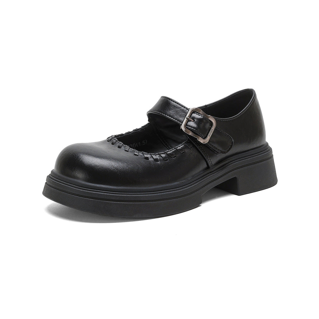 Damen modische Mary-Jane Schuhe mit dekorativem Schnallenverschluss EB