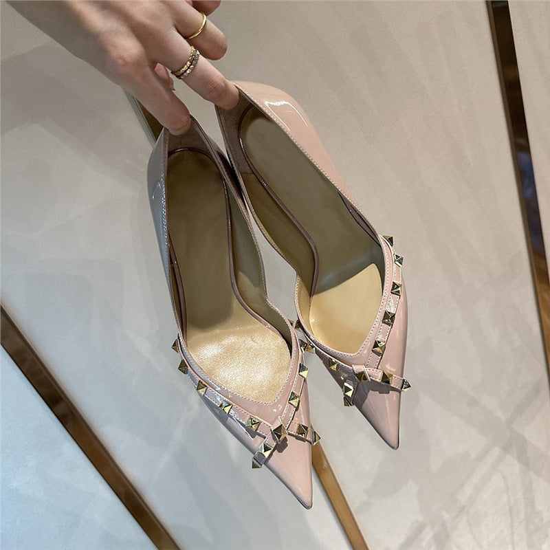 Damen elegante Stiletto-Pumps mit ausgefallenem Schnallen-Design EB