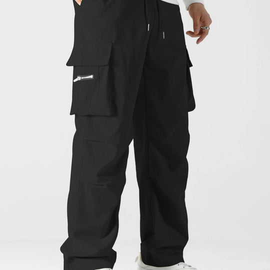 Herren Cargo-Hose mit multifunktionalen Taschen und elastischem Bund Hedi-Mode