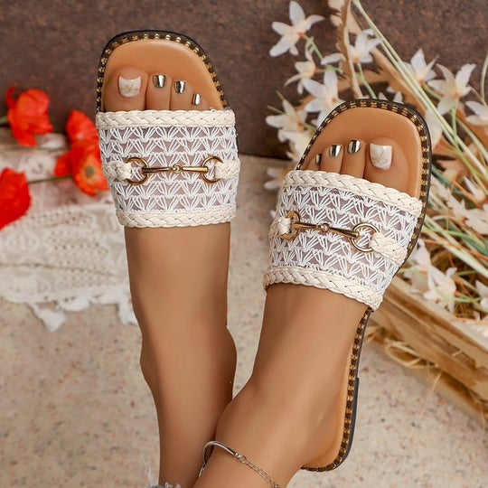 Damen Komfortable und elegante Riemen-Pantoletten EB
