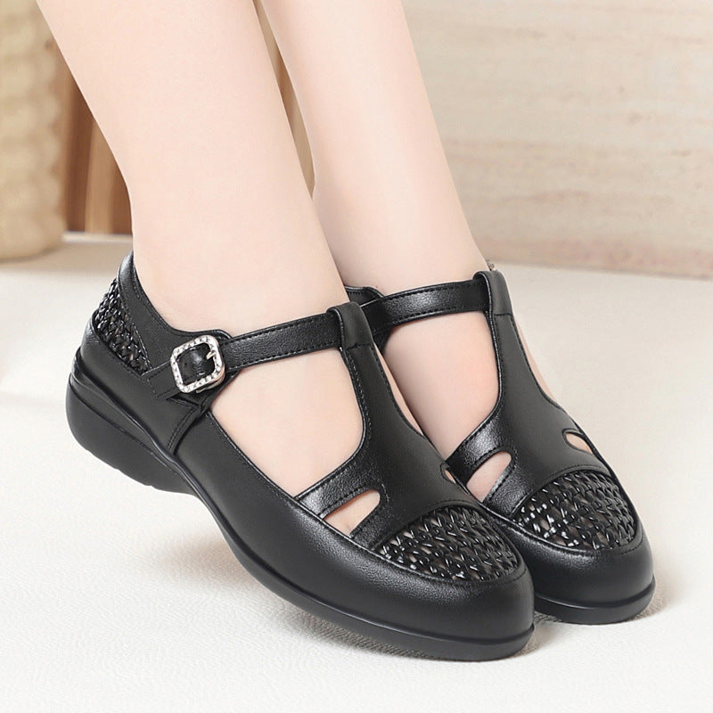 Damen Riemchensandalen mit komfortablem Fußbett und modischem Schnallenakzent EB