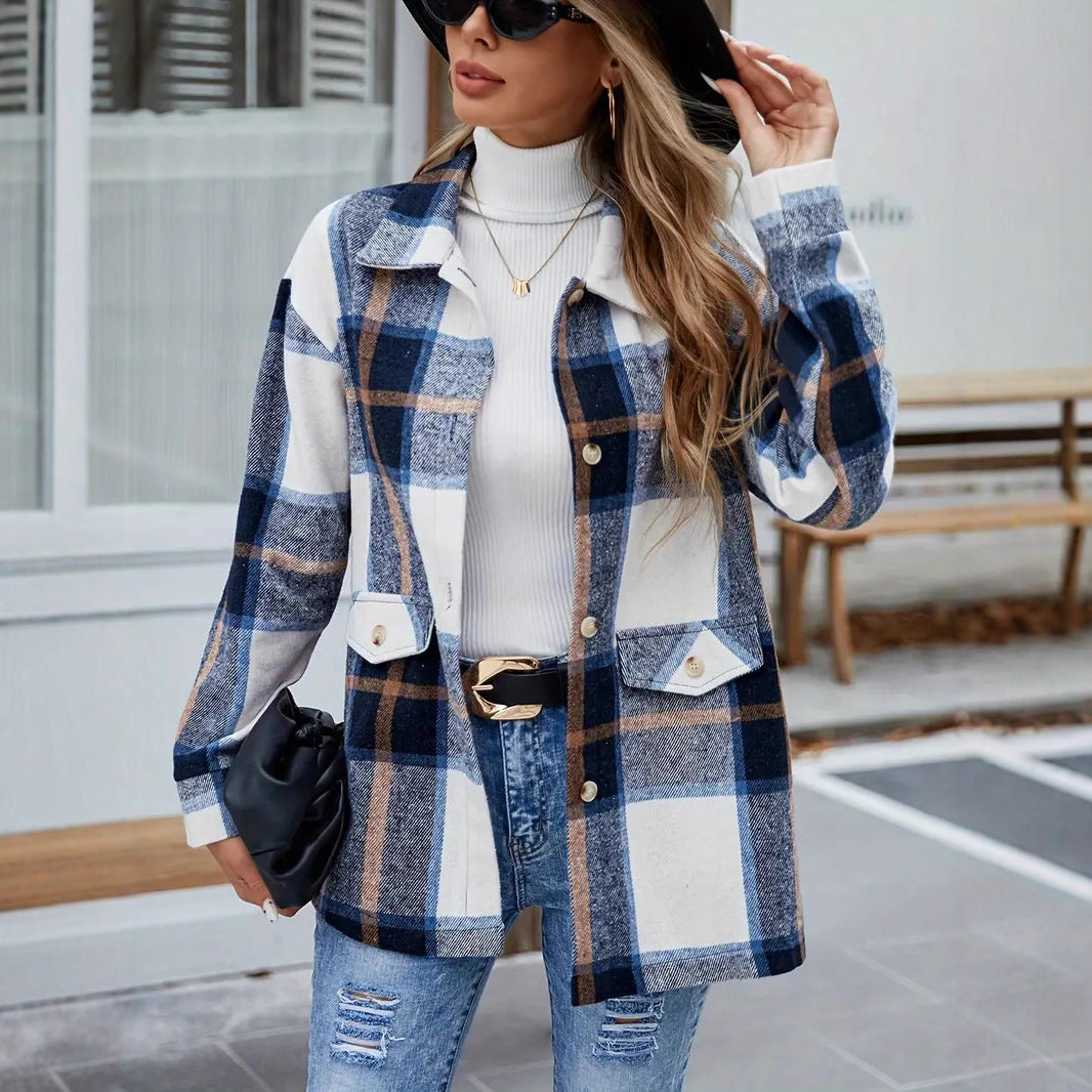 Damen Karierte Overshirt EB