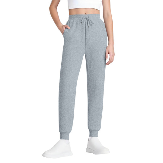 Damen nan schlanke hochgeschnittene Jogginghose mit Tunnelzug, Eingrifftaschen und Bündchen EB