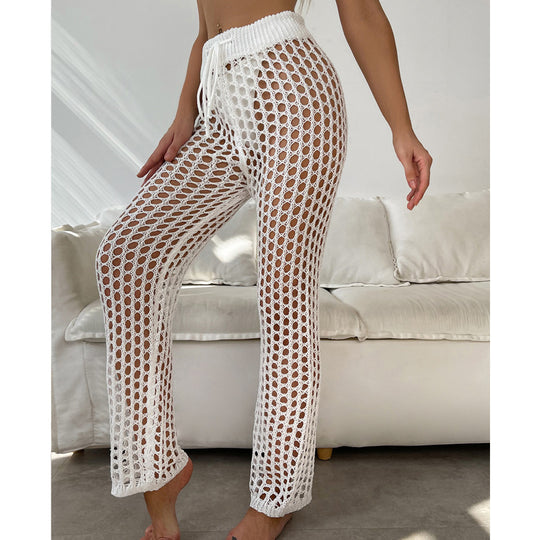 Damen Häkel-Sommerhose mit weitem Schnitt und elastischem Bund EB