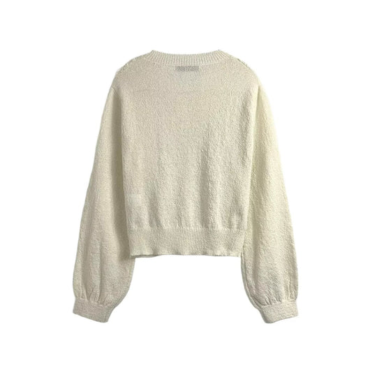 Damen Strickjacke mit filigranen Häkelakzenten und Knopfleiste EB