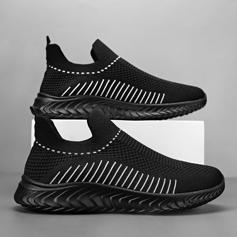 Damen Atmungsaktive Slip-On Sneakers mit elastischem Rippdesign EB