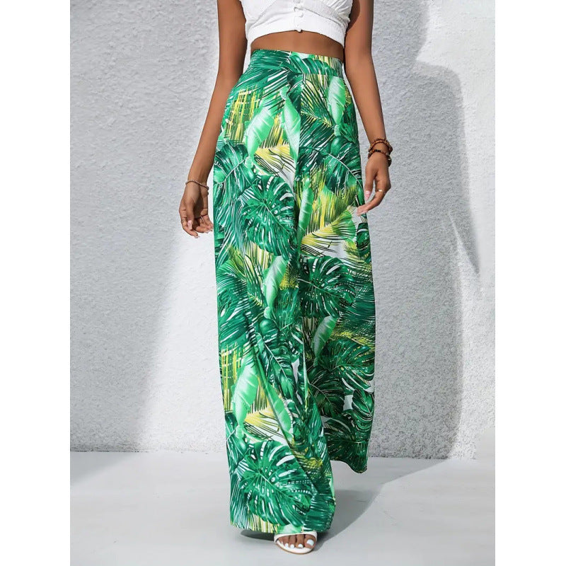 Damen Weit geschnittene Sommerhose mit floralem Muster EB