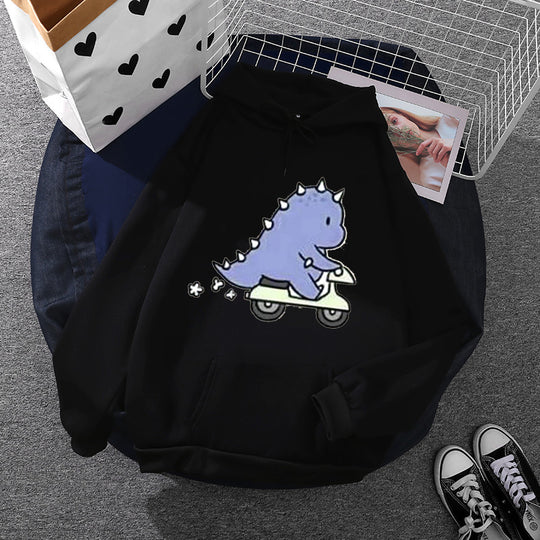 Damen nan Kapuzenpullover im Relaxed-Fit mit botanischer Frucht-Illustration und Kängurutasche EB