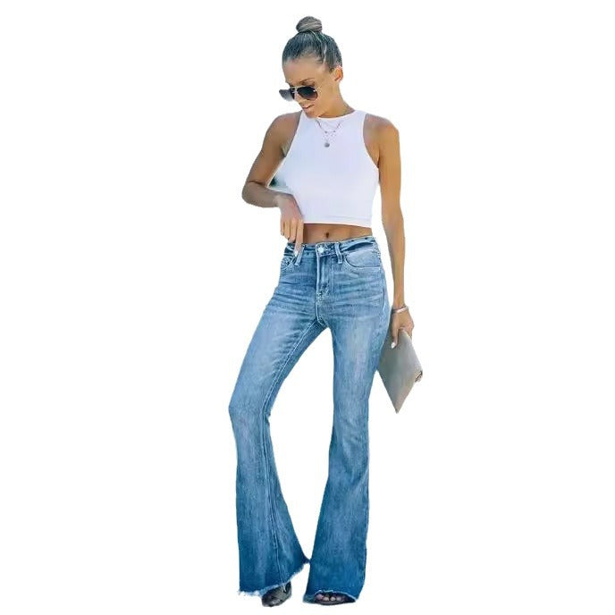 Damen Flared Jeans mit hohem Bund für einen eleganten Look EB