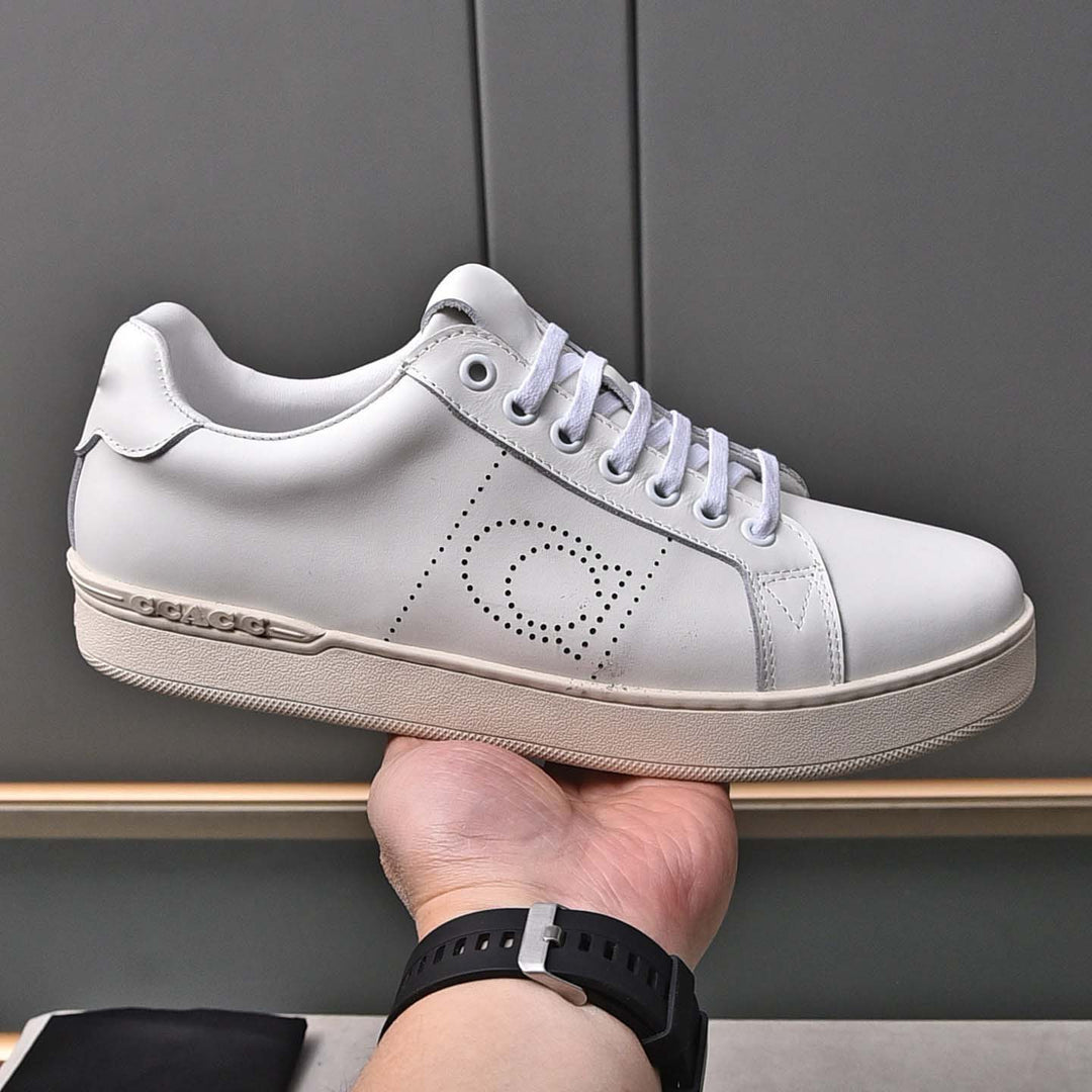 Damen Leder Sneakers mit atmungsaktivem Innenfutter und rutschfester Sohle EB