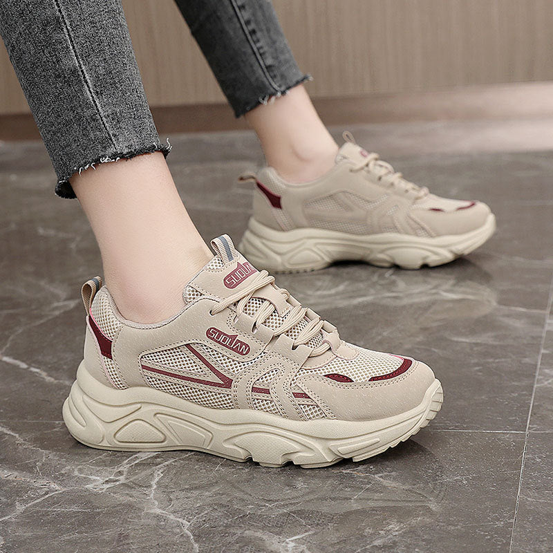 Damen sportliche Sneakers mit atmungsaktiver Mesh-Oberfläche und dämpfender Sohle EB