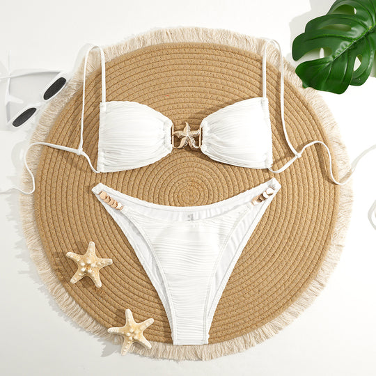 Damen Raffiniertes Bikini-Set mit Gold-Details EB