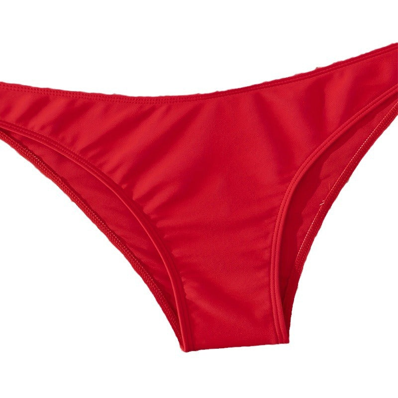Damen Hochtailliertes Bikini-Set mit schmalen Trägern und elastischem Bund EB