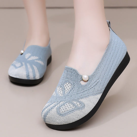 Damen Elegante und komfortable Ballerinas mit floralem Design EB