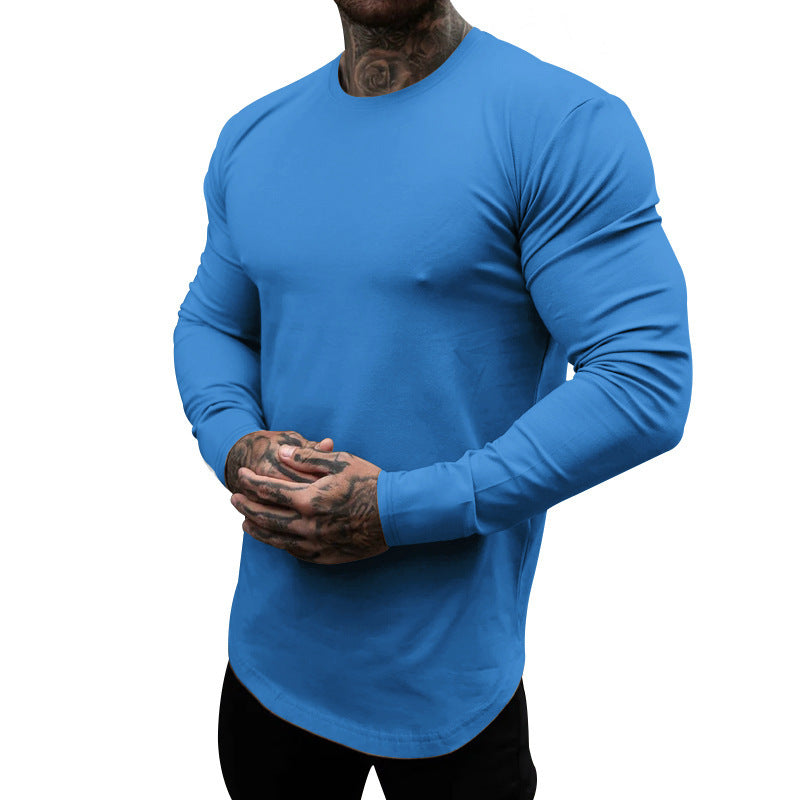 Herren Langarmshirt aus weichem, elastischem Baumwollmix mit Rundhalsausschnitt EB