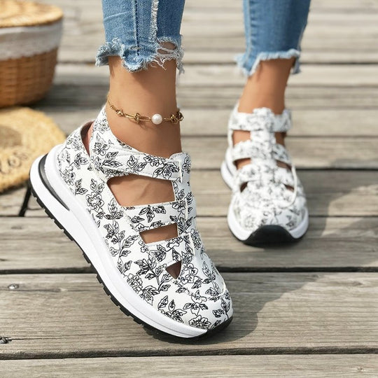 Damen modische Sneaker mit floralem Design EB