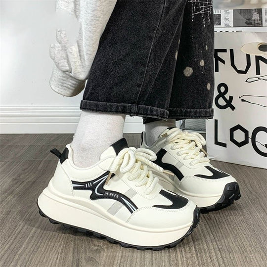 Damen Trendige Chunky Sneakers mit dämpfender Plattform-Sohle EB