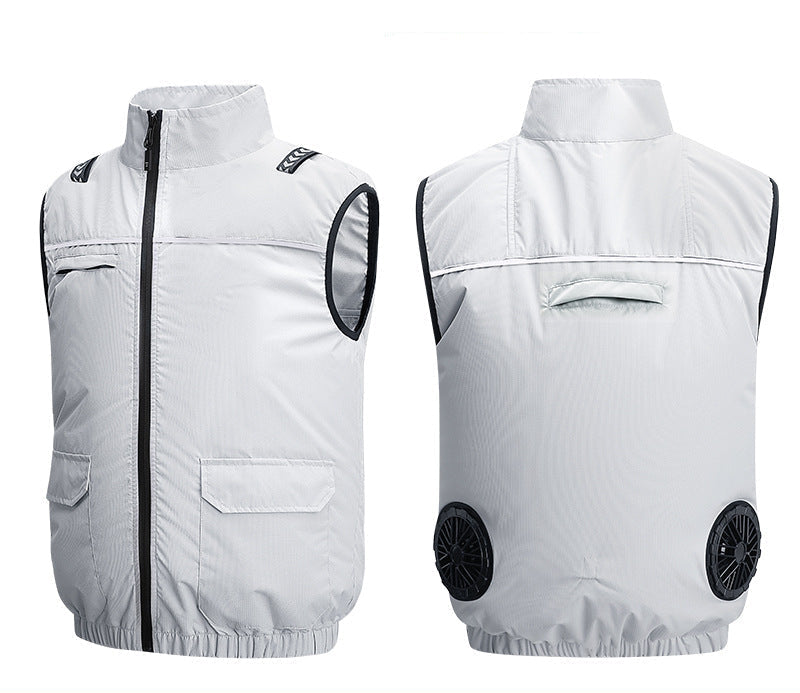 Unisex nan leichte kühlende Arbeitsweste mit integrierten Ventilatoren und externem Akku EB