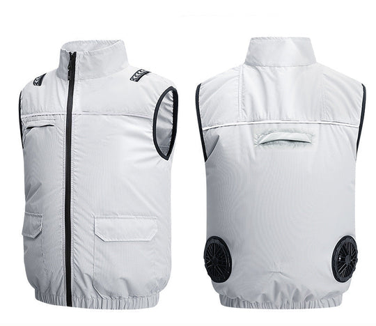 Unisex nan leichte kühlende Arbeitsweste mit integrierten Ventilatoren und externem Akku EB