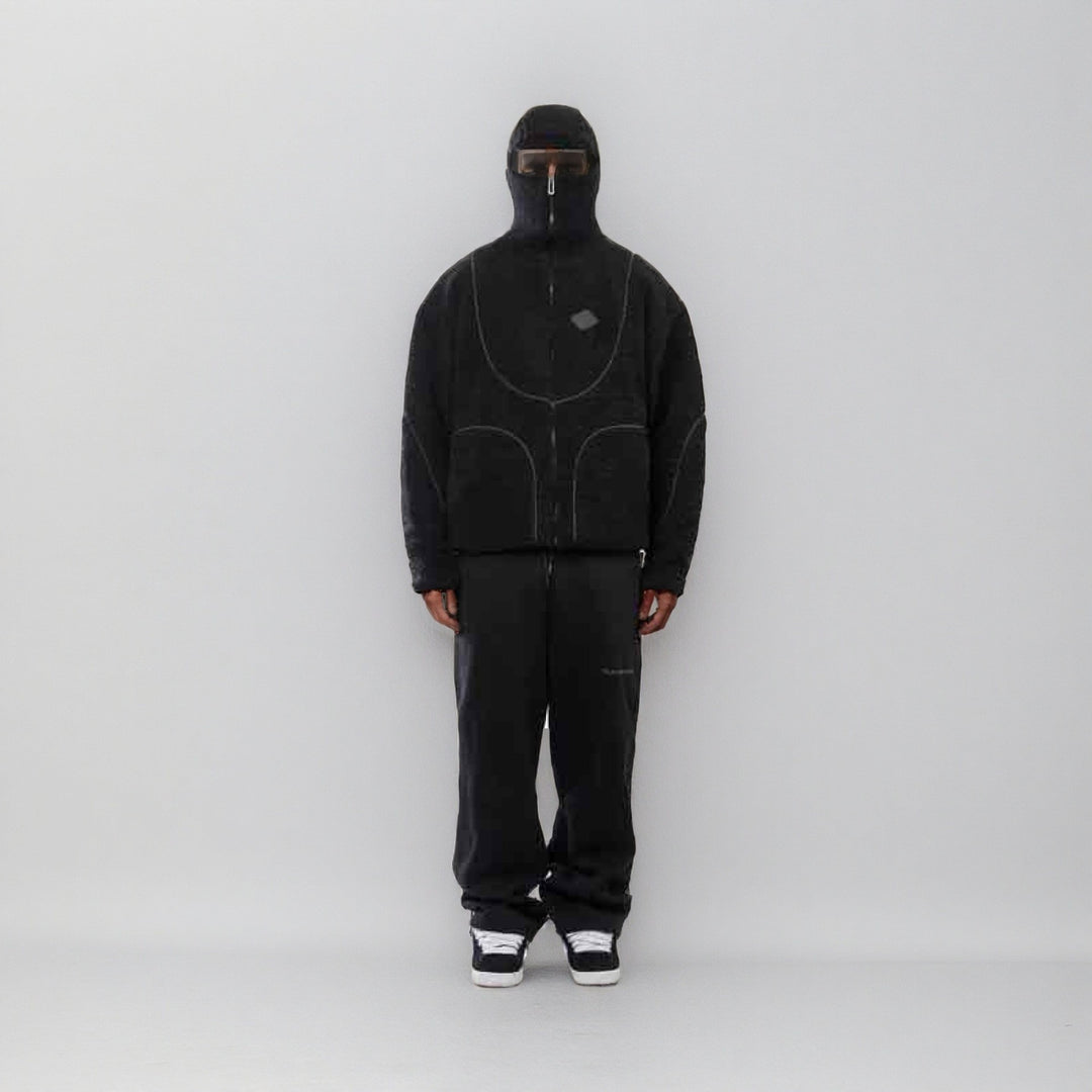 Herren Gemütliche Teddyjacke mit Kontrastnähten EB