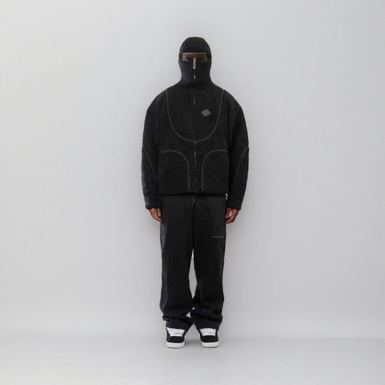Herren Gemütliche Teddyjacke mit Kontrastnähten EB