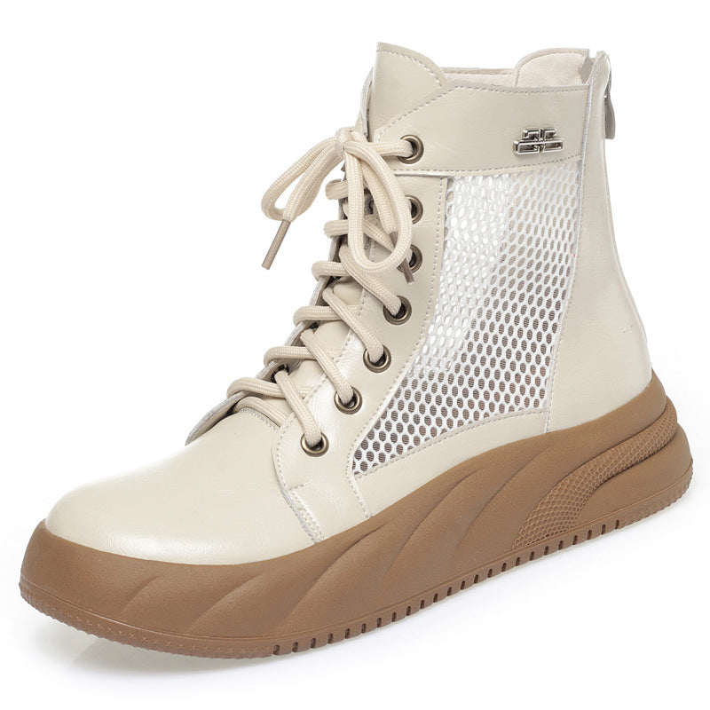 Damen Trendige Schnürstiefeletten mit atmungsaktivem Mesh-Einsatz und komfortabler Sohle EB