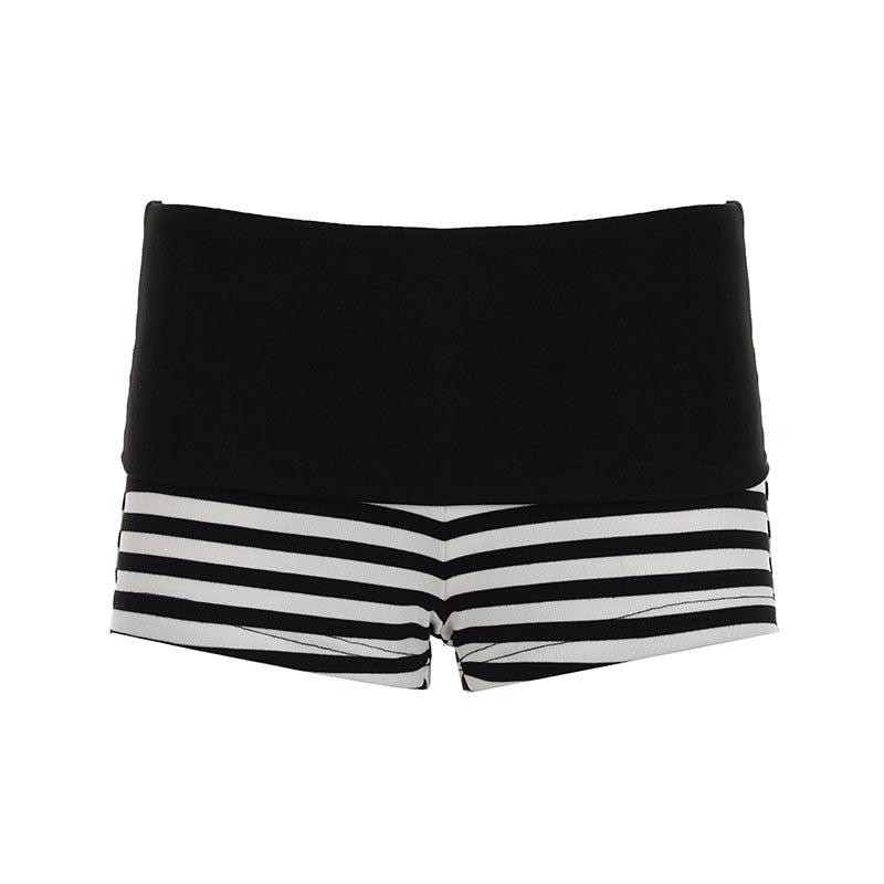 Damen Sportliche Shorts mit breitem elastischem Bund und modernem Streifenmuster EB