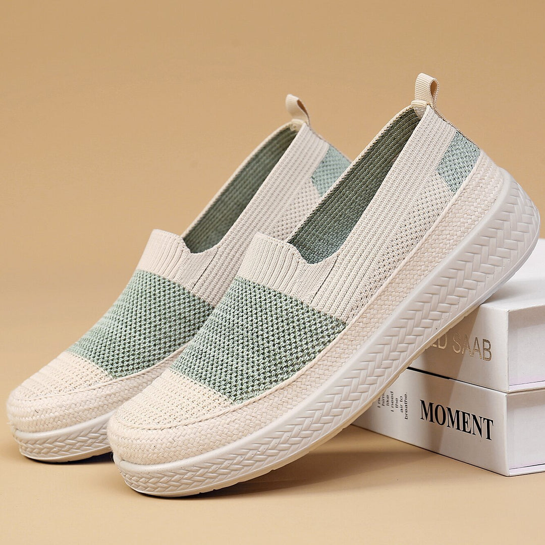 Damen Bequeme und stylishe Slip-On Sneakers mit atmungsaktivem Obermaterial EB