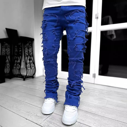 Herren modische Zerrissene Skinny Jeans im lässigen Street-Style EB