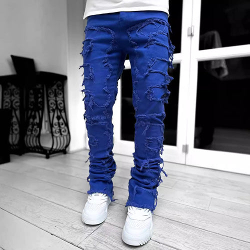 Herren modische Zerrissene Skinny Jeans im lässigen Street-Style EB