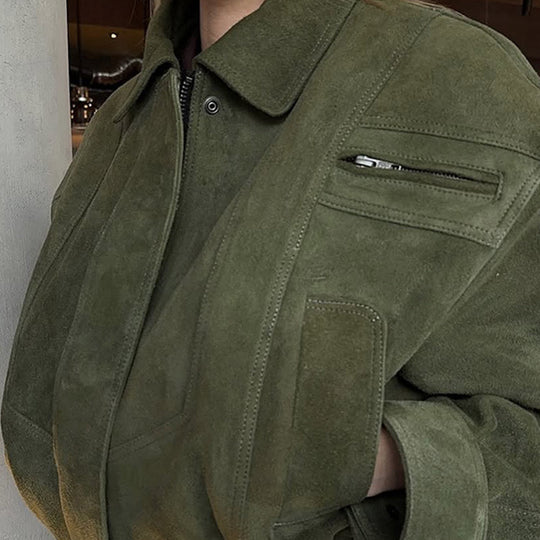 Damen Kunstlederjacke im modischen Cropped-Stil EB
