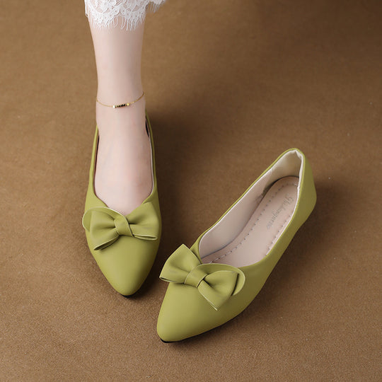 Damen Elegante Ballerinas mit modischem Schleifendetail EB