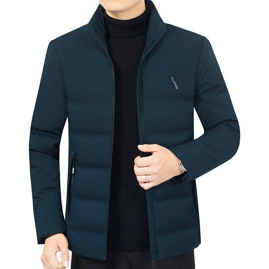 Herren Leicht wattierte City-Steppjacke mit Stehkragen und Reißverschlusstaschen EB