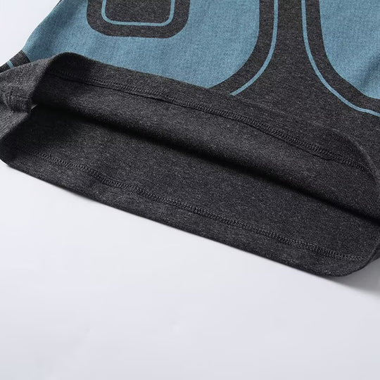 Damen lässiges Kurzarm-T-Shirt mit Raffung und grafischem Druck EB